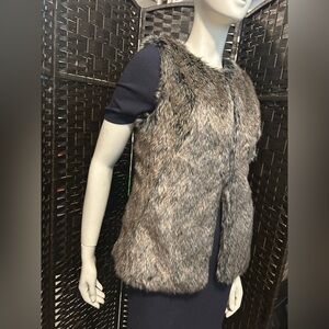 Banana republic smoked grey faux fur vest size xs